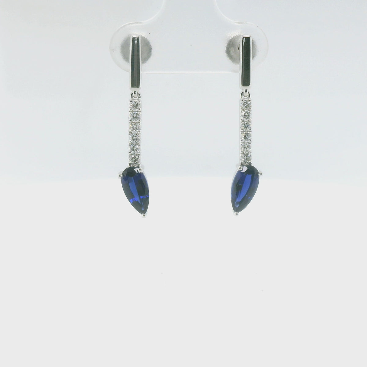 Chatham 1.66ct Lab Sapphire & Diamond Dangles