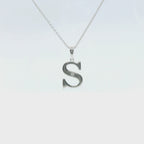 Perfect Love Silver Initial S Diamond Pendant with Chain