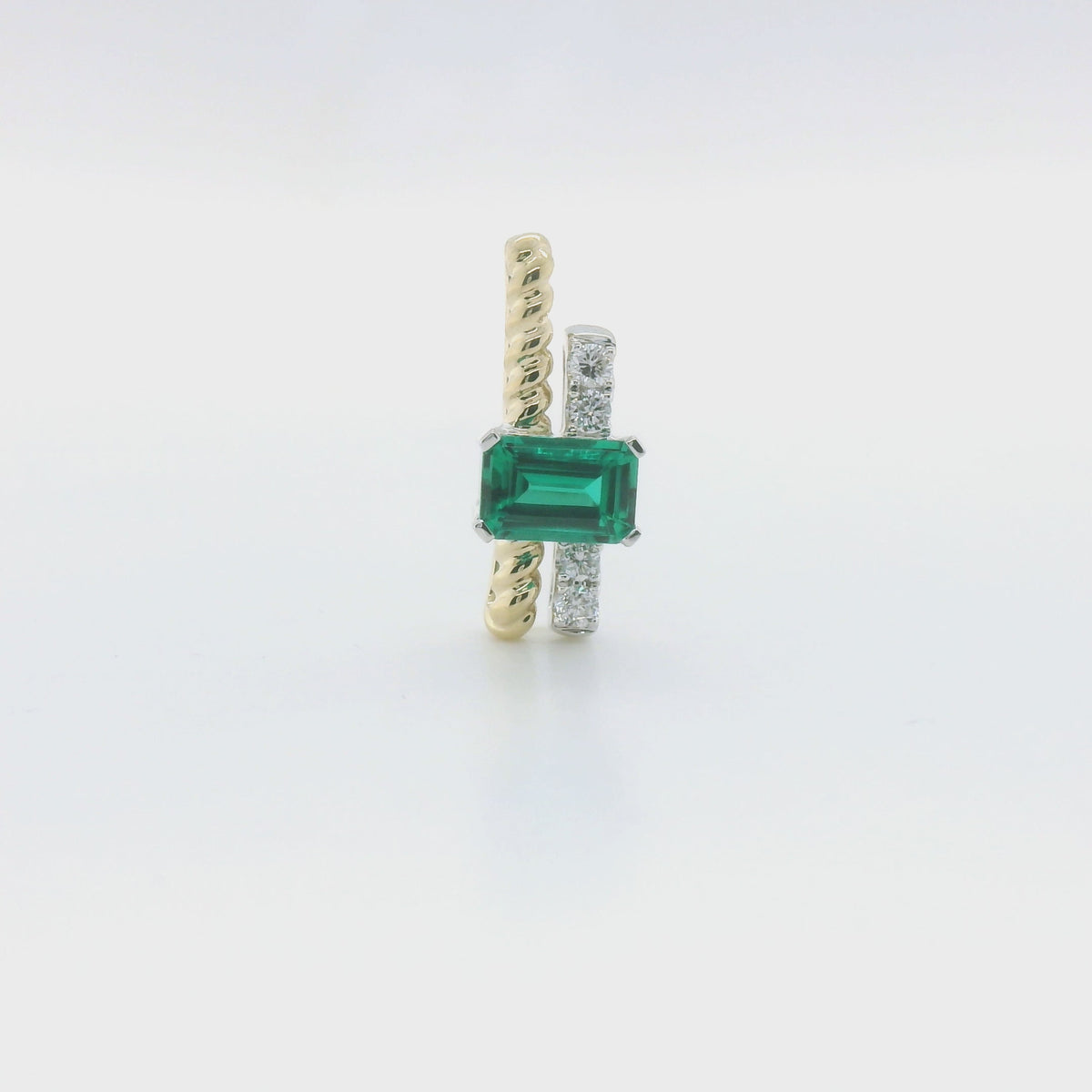 Chatham 0.52ct Lab Emerald & Diamond Pendant