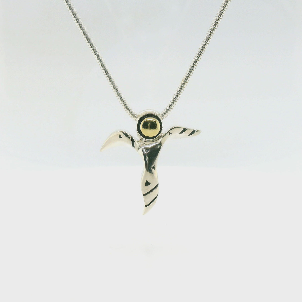 John Atencio Silver Angel Two-Tone Pendant with Chain