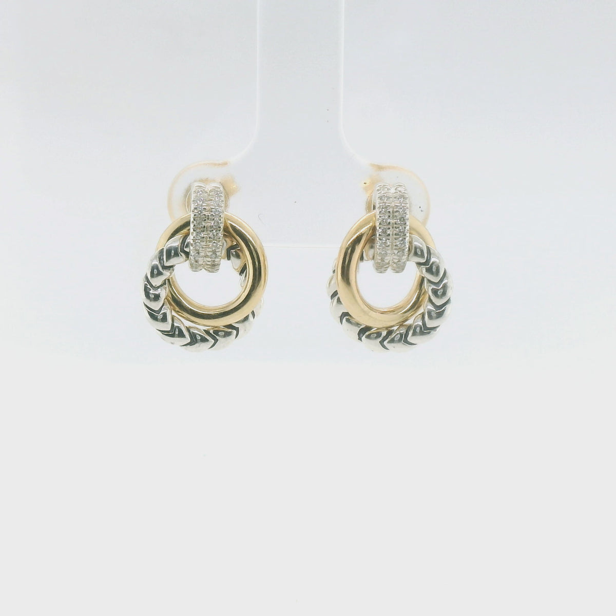 Perfect Love .12ct Diamond Two-Tone Dangle Earrings