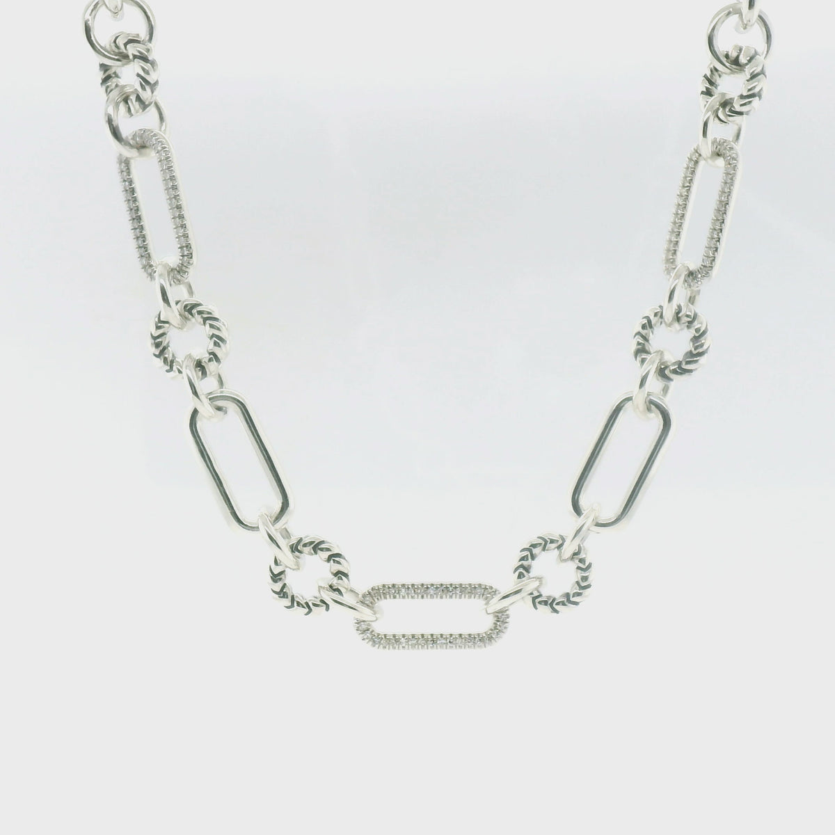Perfect Love .25ct Diamond Silver Paperclip Necklace