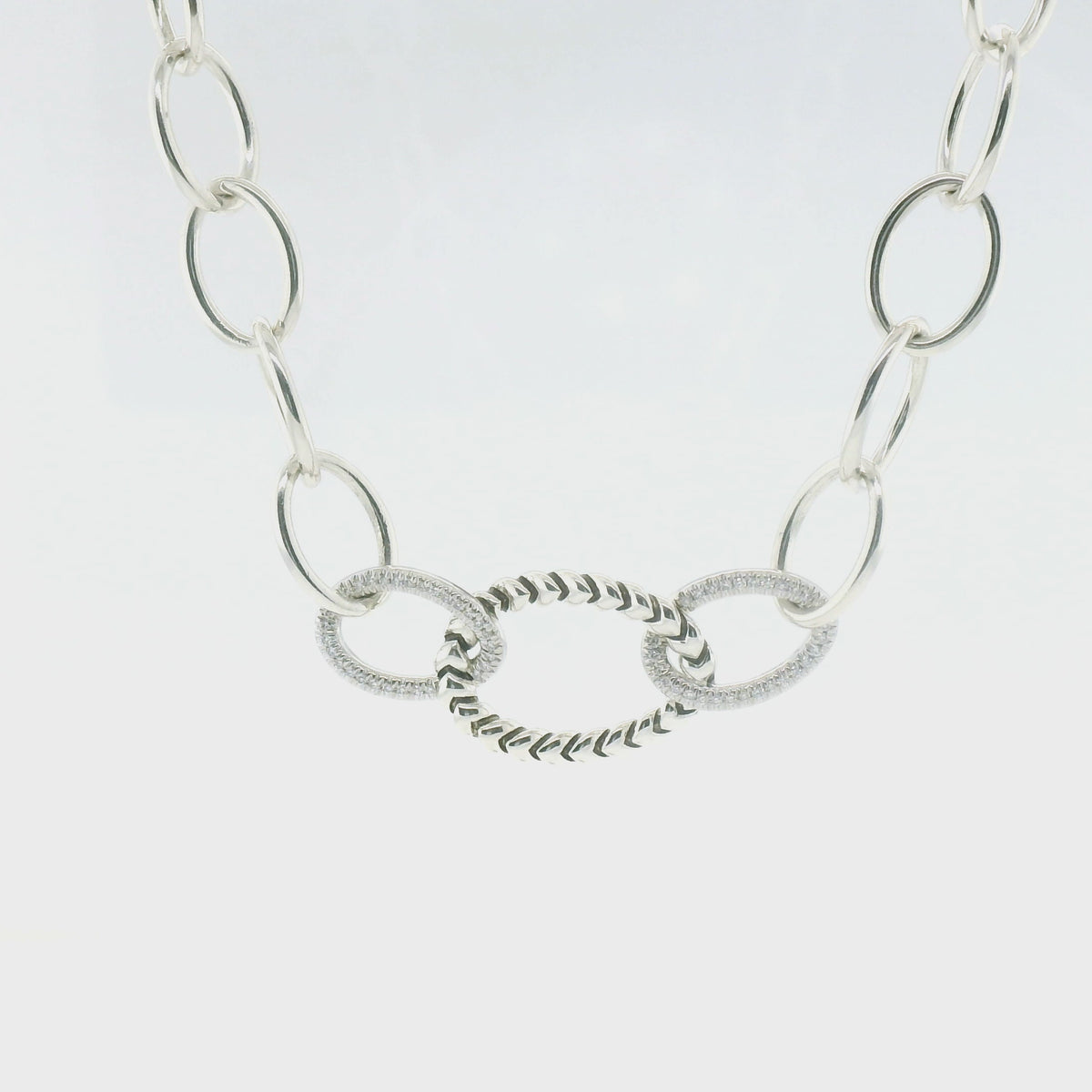 Perfect Love 0.14ct Diamond Silver Cable Chain