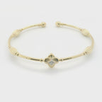 Perfect Love 0.07ct Diamond Gold Beaded Cuff