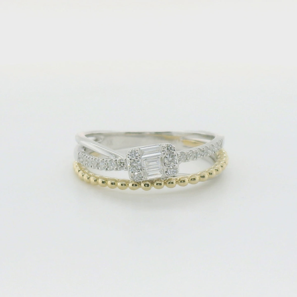 Perfect Love Ladies 10K Two-Tone Gold Diamond Cluster Ring
