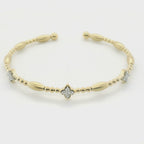 Perfect Love 0.33ct Diamond Gold Beaded Cuff