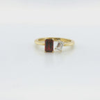 Chatham .76ct Lab Ruby & Diamond Ring