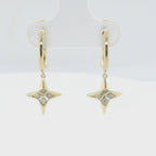 Perfect Love .07ct Diamond Gold Star Dangle Drops