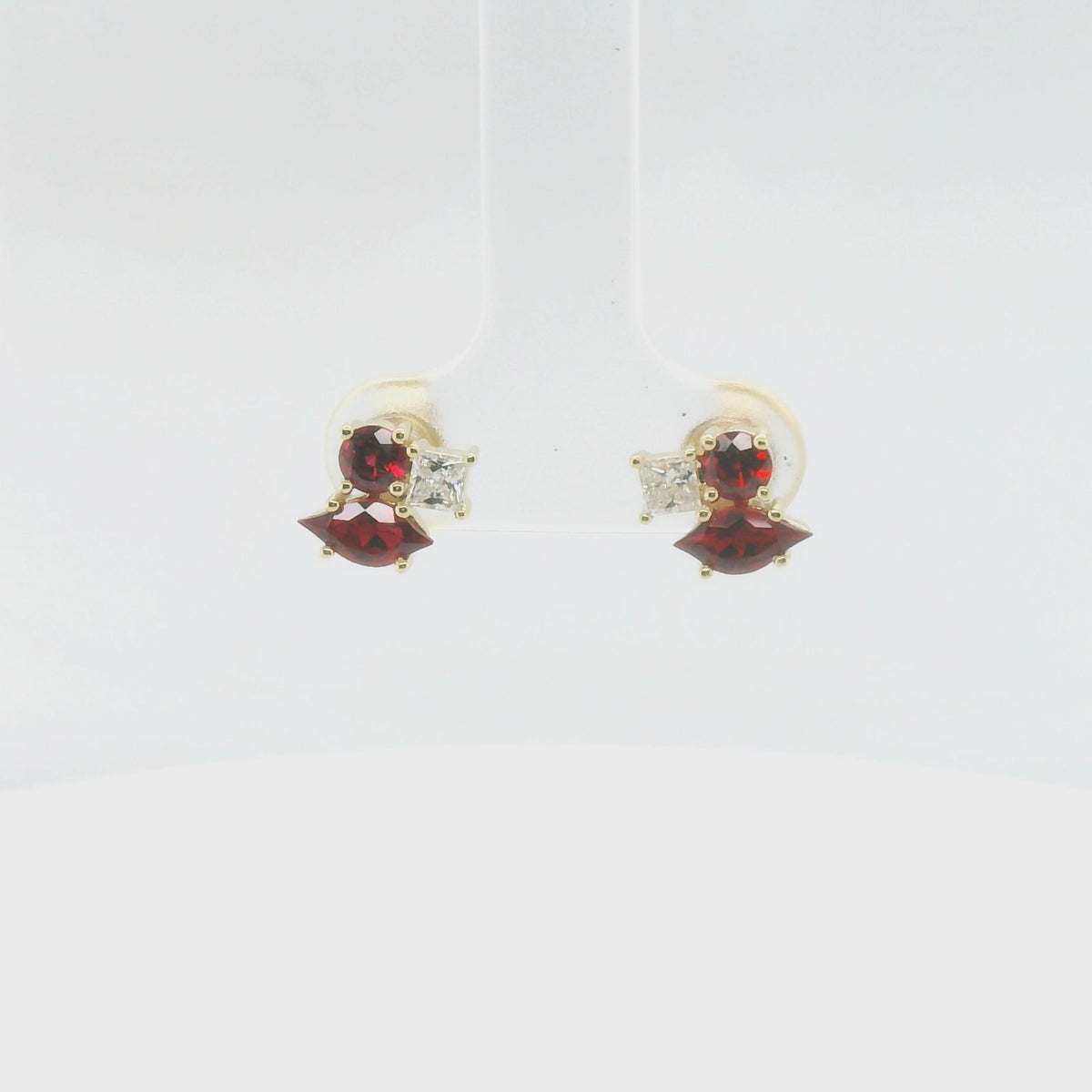 Chatham 1.16ct Lab Ruby Cluster Studs
