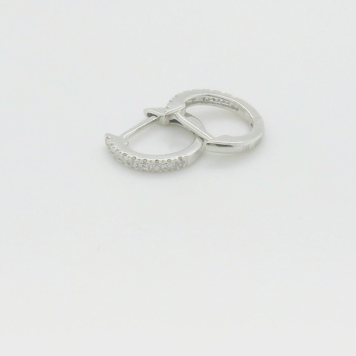 Perfect Love .05ct Diamond White Gold Huggies