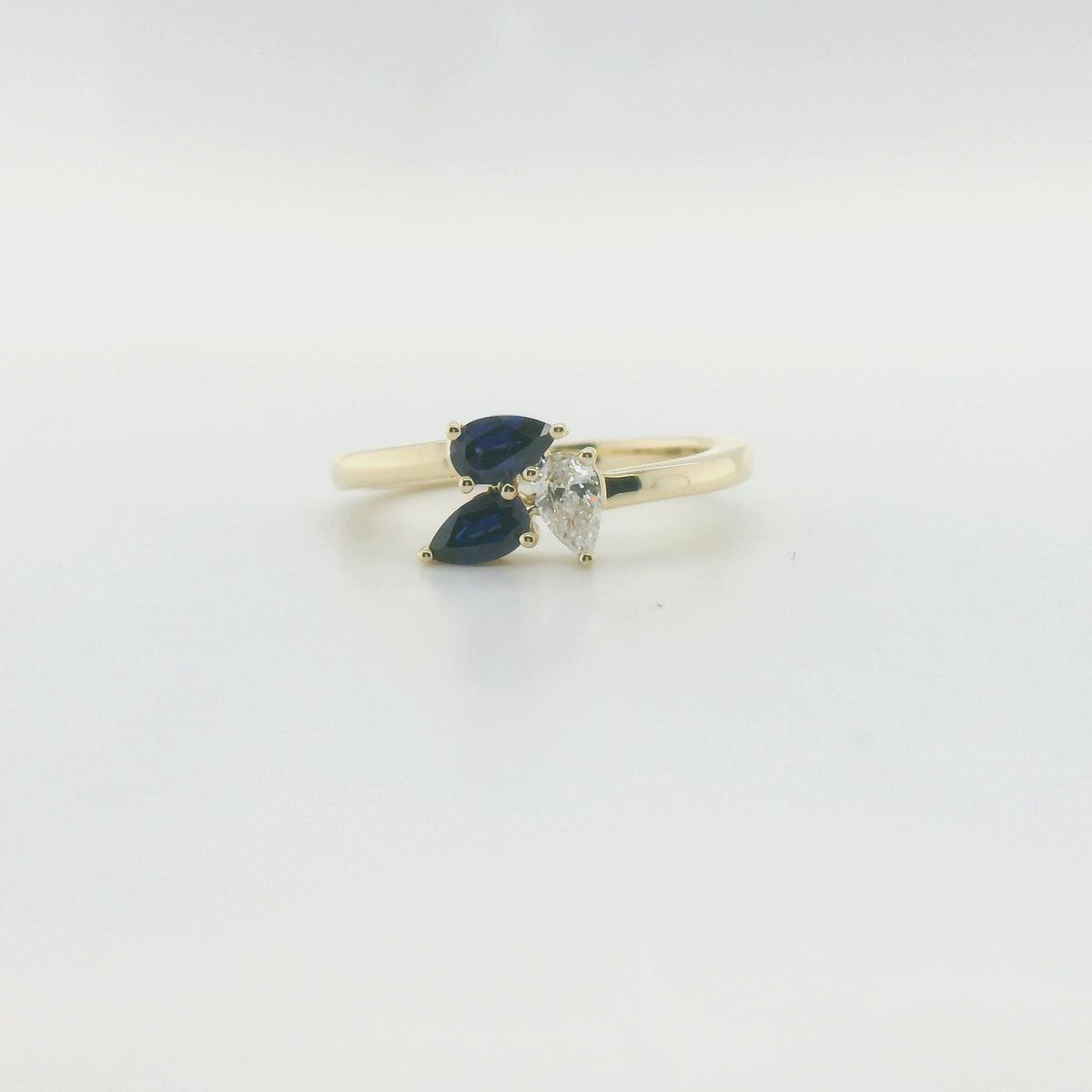 Chatham .55ct Sapphire & Diamond Ring
