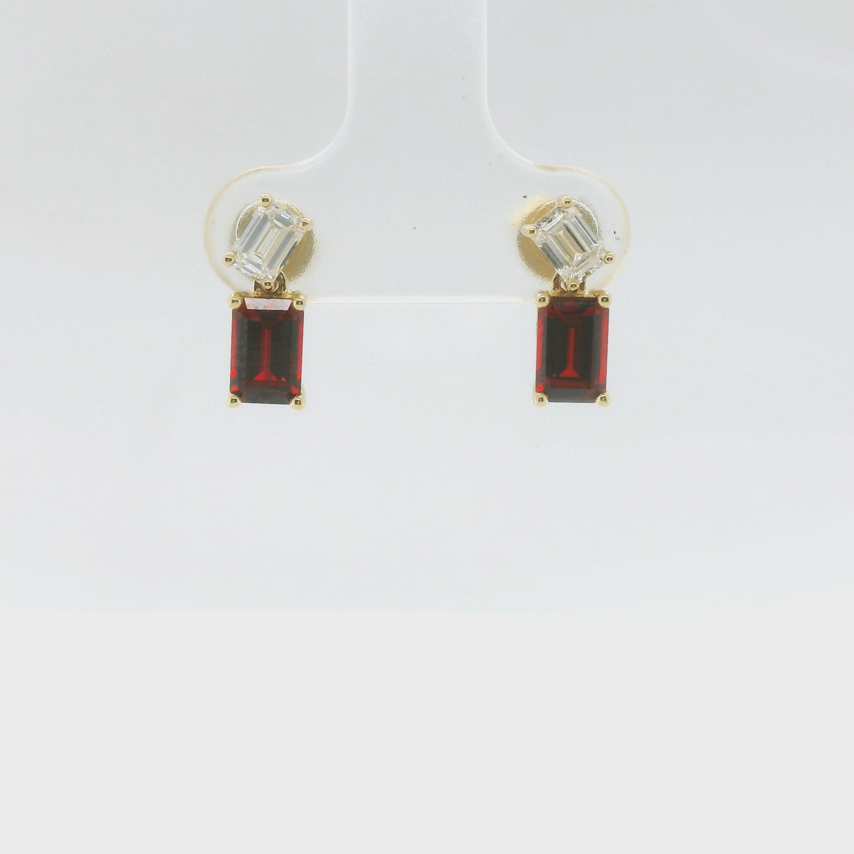 Chatham 1.52ct Lab Ruby & Diamond Stud Earrings