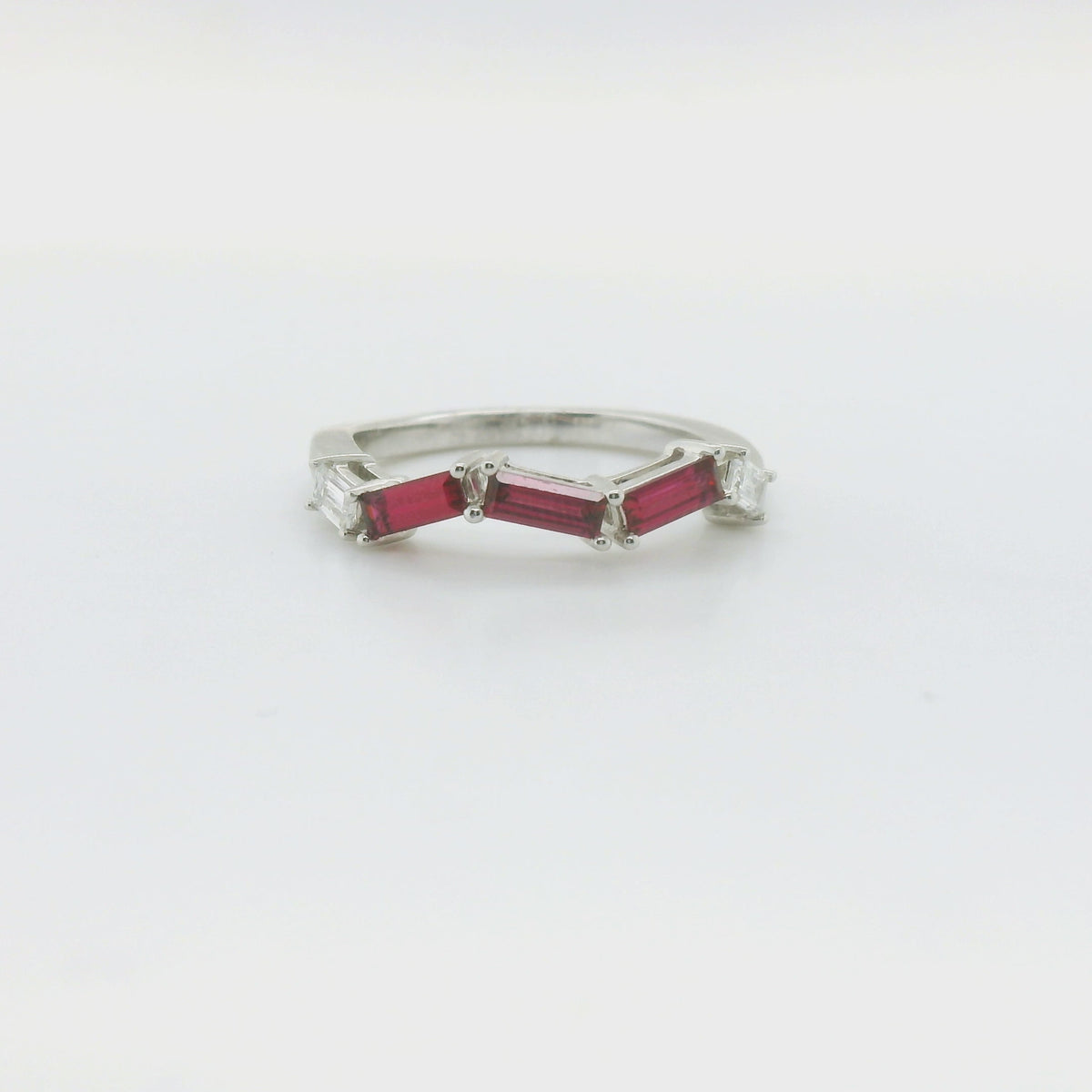 Chatham 0.51ct Lab Ruby & Diamond Ring