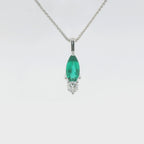 Chatham 0.51ct Emerald & Diamond Pendant