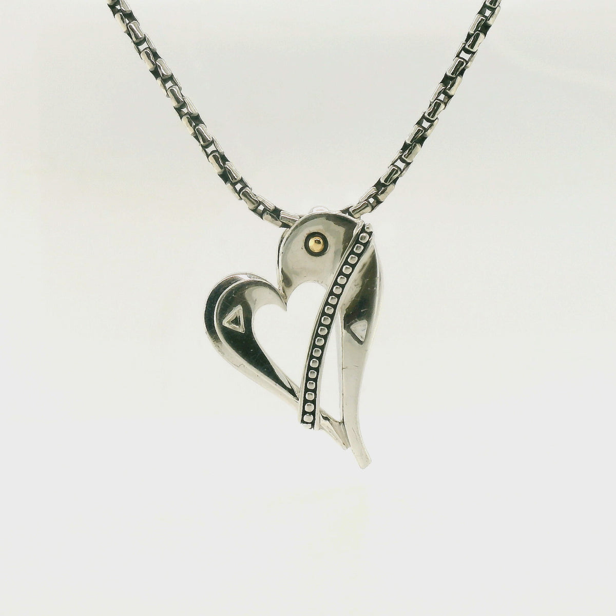 John Atencio Two-tone Heart Pendant with Chain