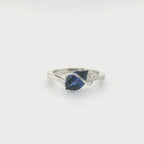Chatham 1.65ct Flame Lab Sapphire & Diamond Ring