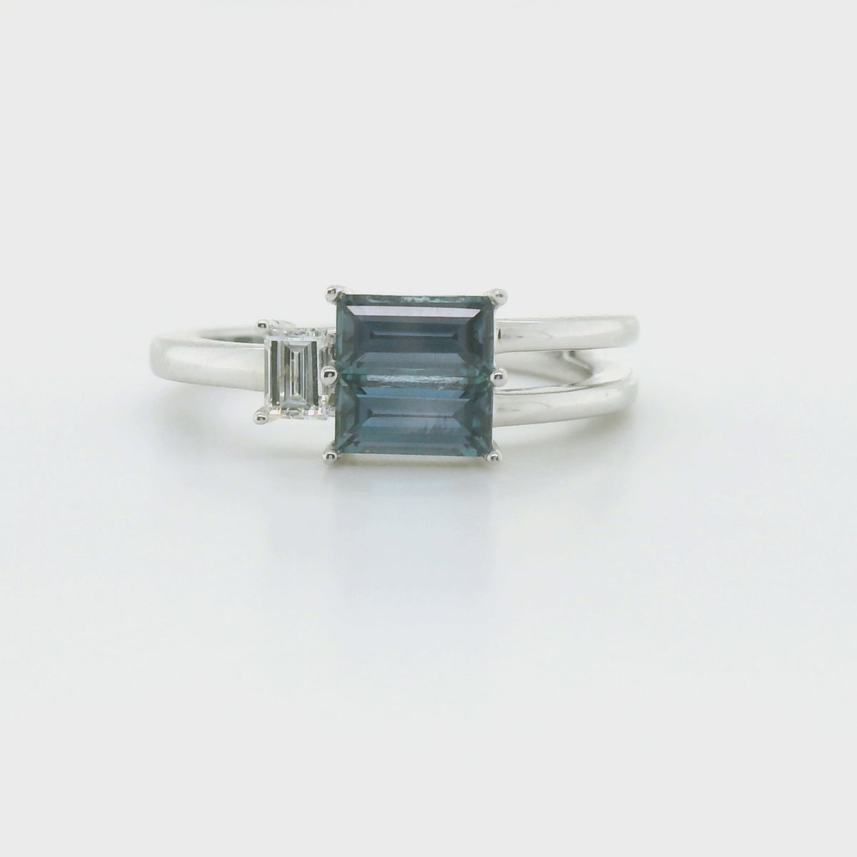 Chatham 0.88ct Lab Alexandrite & Diamond Ring