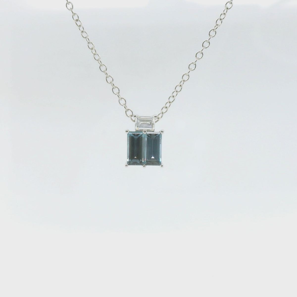 Chatham .88ct Lab Alexandrite and Diamond Pendent