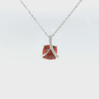 Chatham 3.56ct Lab Ruby & Diamond Pendant
