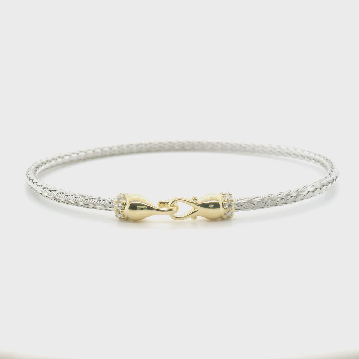Perfect Love 0.14ct Diamond Silver Braided Bracelet