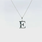 Perfect Love Silver Initial E Diamond Pendant with Chain