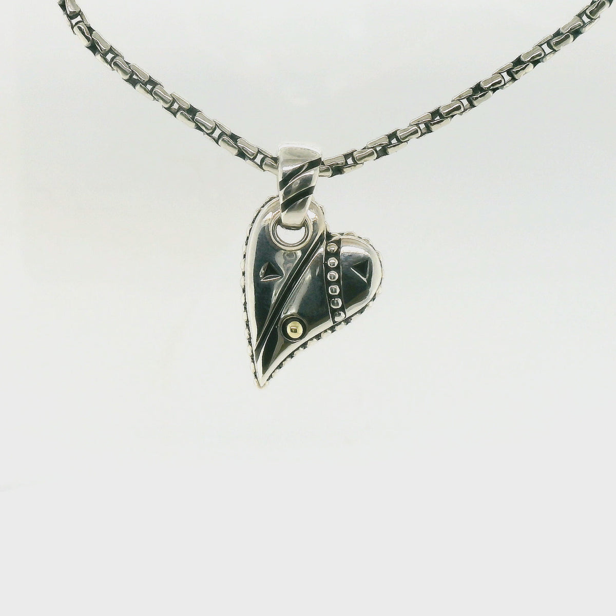 John Atencio Two-tone Solar Adore Heart Pendant with Chain