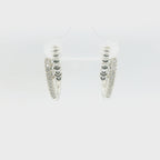 Perfect Love 0.14ct Diamond Silver Heart Hinge Hoops