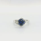 Chatham 2.75ct Cushion Lab Sapphire & Diamond Ring