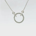 Perfect Love 0.14ct Diamond Circle Silver Necklace
