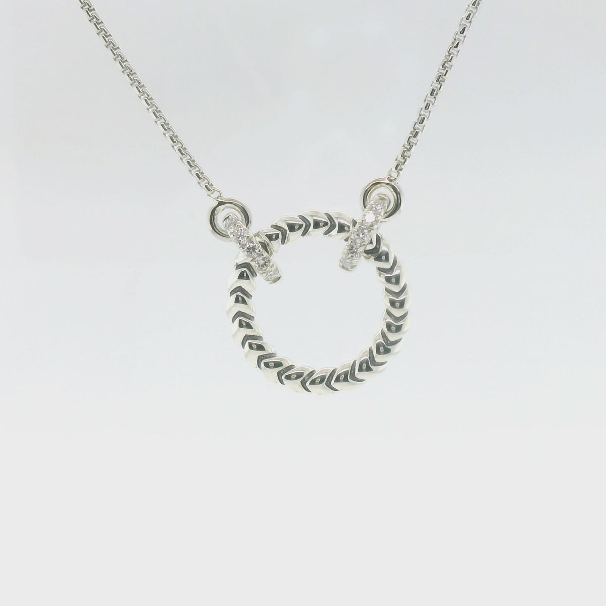 Perfect Love 0.14ct Diamond Circle Silver Necklace