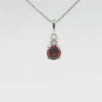 Chatham 0.68ct Lab Ruby & Diamond Pendant