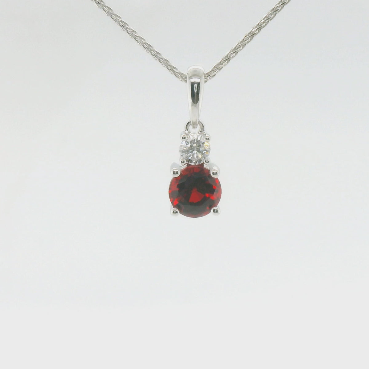 Chatham 0.68ct Lab Ruby & Diamond Pendant