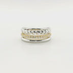 Perfect Love 0.25ct Diamond Two-Tone Triple Band Ring