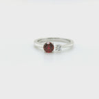 Chatham .68ct Round Lab Ruby & Diamond Ring