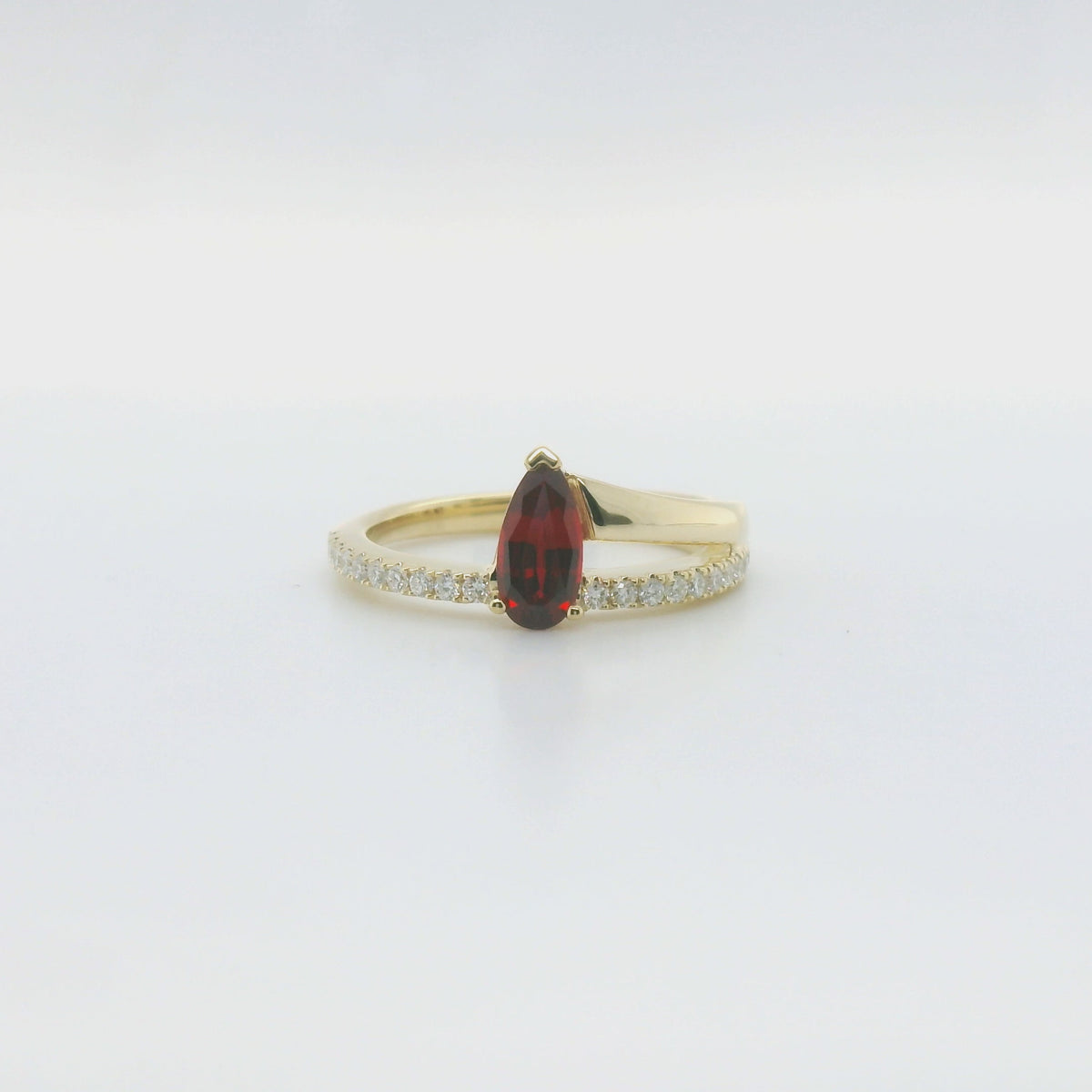 Chatham .77ct Lab Ruby & Diamond Ring