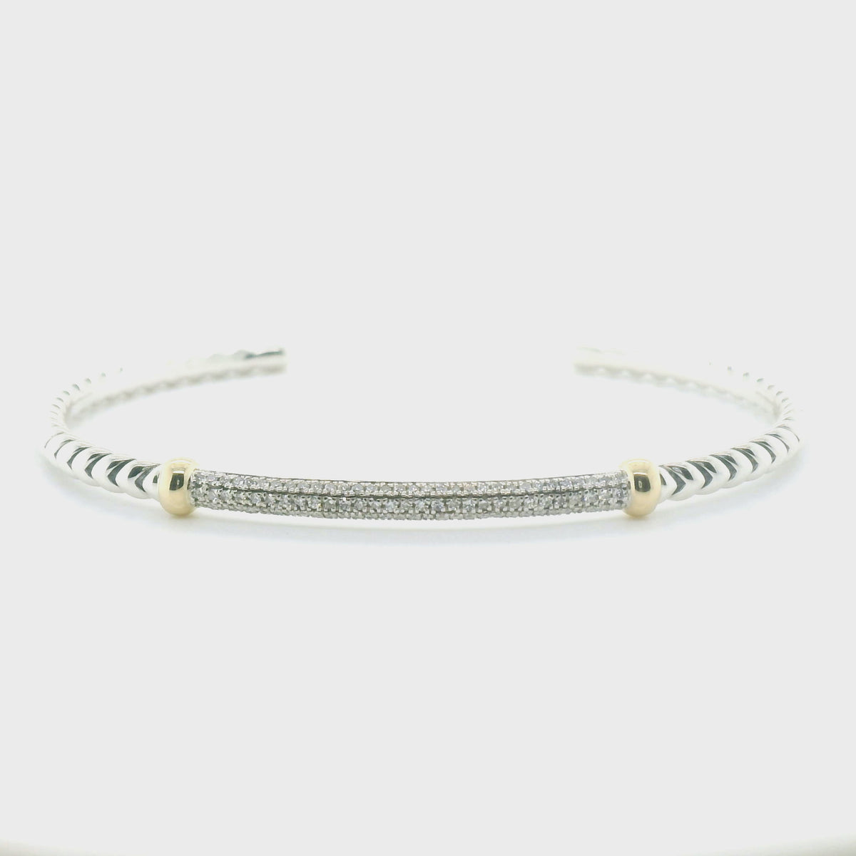 Perfect Love .25ct Diamond Two-Tone Silver Cuff