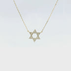 Perfect Love .10ct Diamond Yellow Gold Star of David Pendant with Chain