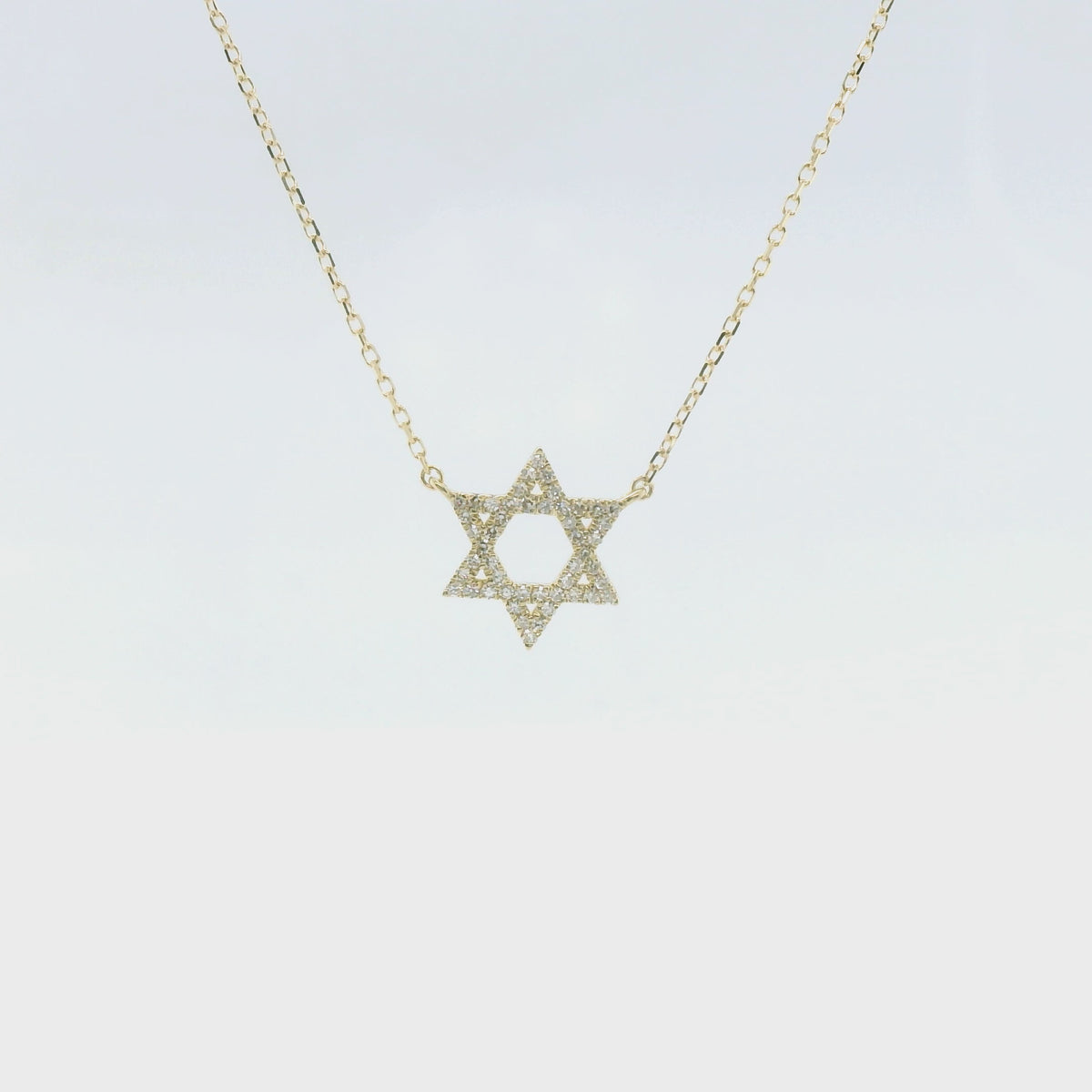 Perfect Love .10ct Diamond Yellow Gold Star of David Pendant with Chain