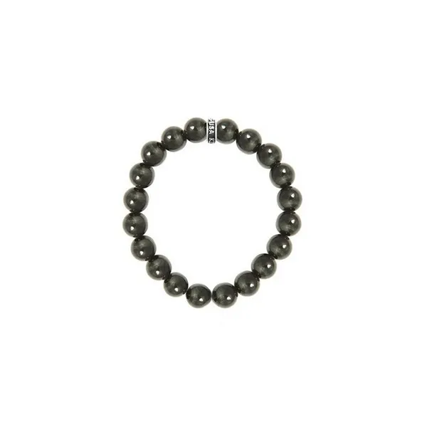10mm Blue Tiger Eye Bead Bracelet W/ Logo Ring